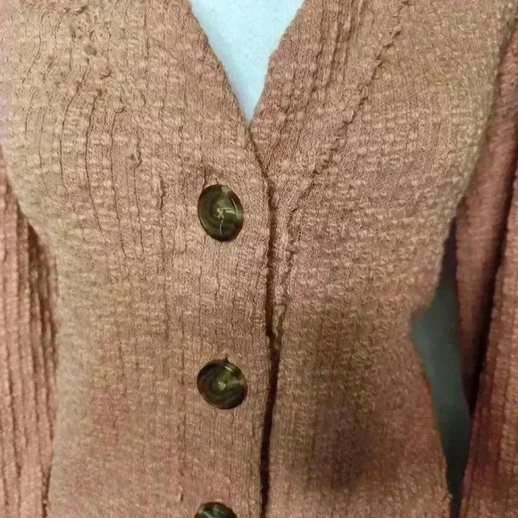 Two by Vince Camuto burnt orange button cardigan size large - Picture 3 of 6